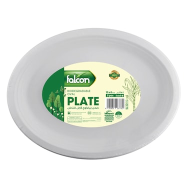 فالكون، 5 قطع من الأطباق البيضاوية القابلة للتحلل الحيوي، 10×8 بوصة
