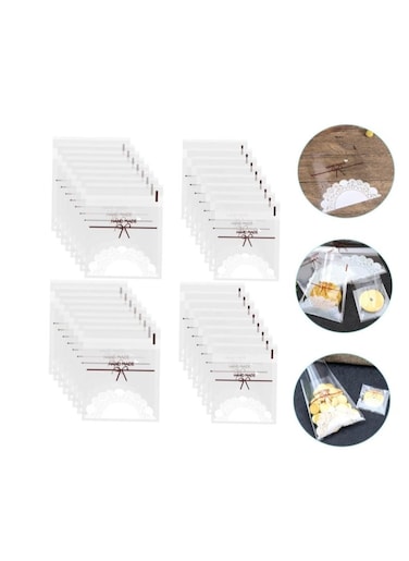 100 Pack Self Sealing Cellophane Bags Snowflake Cookie Candy Bags for Gift Giving Clear Treat Bags