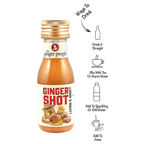 The Ginger People Ginger Shot with Lemon and Honey, 30ml Pack of 6