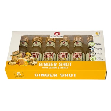 The Ginger People Ginger Shot with Lemon and Honey, 30ml Pack of 6
