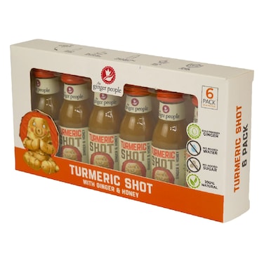 The Ginger People Ginseng Shot with Turmeric and Honey, 30ml Pack of 6