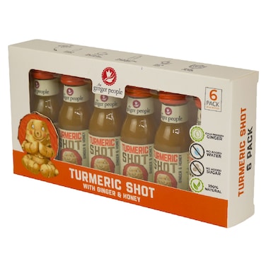 The Ginger People Turmeric Shot with Ginger and Honey, 30ml, Pack of 6