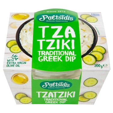 Paltsidis Traditional Greek Tzatziki Dip with Extra Virgin Olive Oil, Ready to Eat, 200g