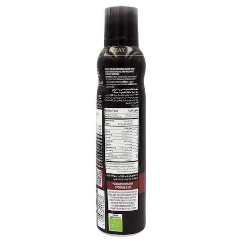 Mantova Organic Extra Virgin Olive Oil and Balsamic Vinegar of Modena Dressing Spray, 200ml