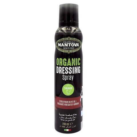 Mantova Organic Extra Virgin Olive Oil and Balsamic Vinegar of Modena Dressing Spray, 200ml