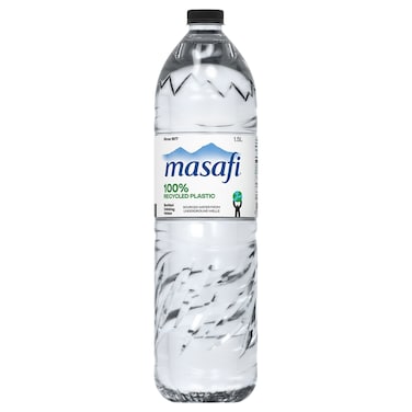 Masafi Recycled Plastic Bottled Drinking Water, 1.5L
