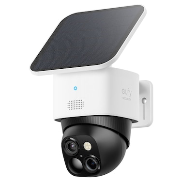 eufy SoloCam S340 Wireless Outdoor Security Camera with Dual Lens and Solar Panel, White