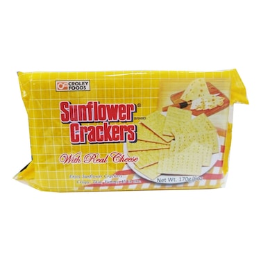 Croley Foods Sunflower Crackers with Real Cheese Crackers, 170g
