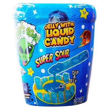 Alien's Sour Blueberry Flavour Jelly Stick with Liquid Candy, 96g