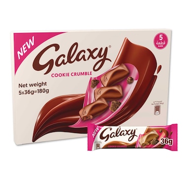 Galaxy Cookie Crumble Chocolate Pack of 5x36g Bars