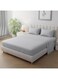 Linen Klub Striped Microfiber Fitted Sheet Set - Double (120 x 200 cm) + 2 Pillowcases (50 x 75 cm), Premium, Durable Quality, and Deep Pocket for a Perfect Fit, Light Grey