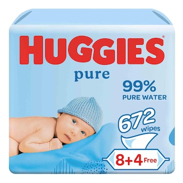 Huggies 99 % Pure Water Baby Wet Wipes 672 Wipes