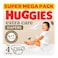 Huggies Extra Care Diapers Super Mega Pack, Size 4 (8-14 kg), 204 Diapers