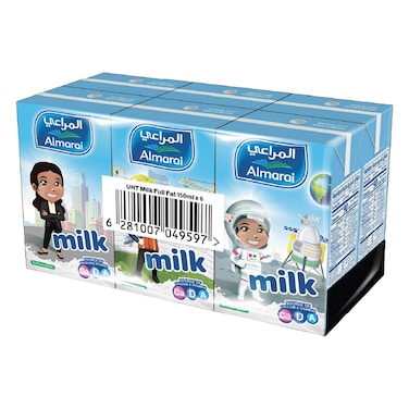 المراعي حليب كامل الدسم معقم بدرجة حرارة عالية، 150 ملل حزمة من 6