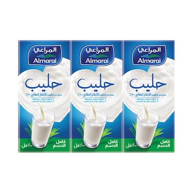 Almarai UHT Full Fat Milk, 200ml Pack of 6