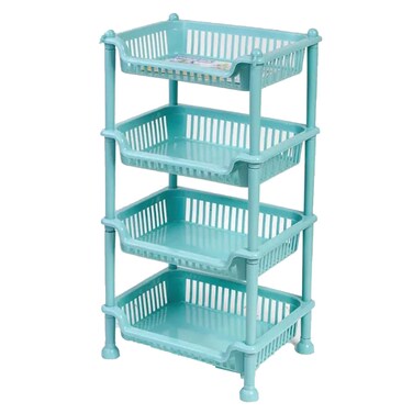 Plastic Storage Shelf, 4-Layer, Model 1213