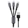 X.Cell USB-A and Dual USB-C to Lightning Data Sync and Charging Cable, Black, 1.5m