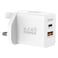 X.Cell Power USB-C and USB-A Adapter, White, 20 W