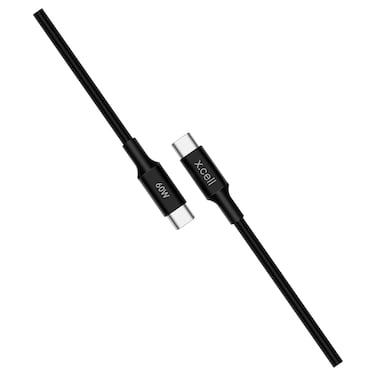 X.Cell USB-C to USB-C Data Sync and Charging Cable, Black, 1m, 60 W