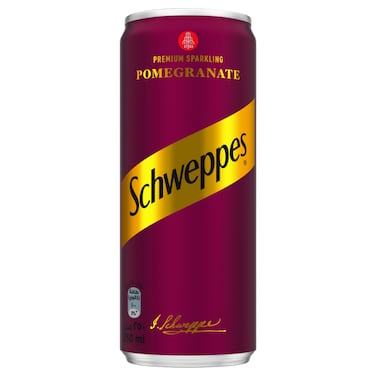 Schweppes Pomegranate Sparkling Carbonated Beverage Can, 250ml