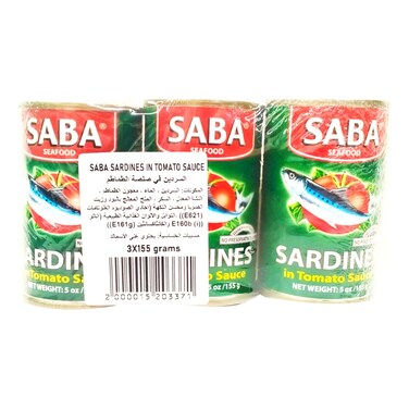 Saba Sardines in Tomato Sauce, 155g Pack of 3