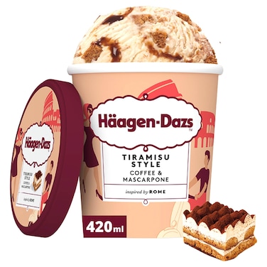 Haagen-Dazs Tiramisu Rome Style Coffee and Mascarpone Ice Cream Cup, 420ml