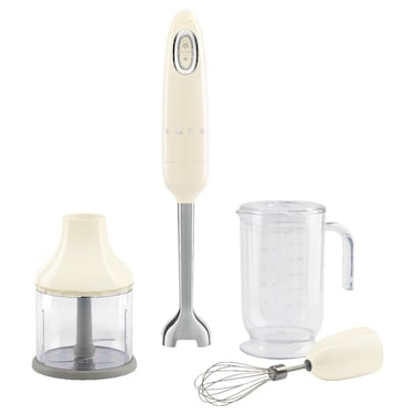 Smeg 50&#39;s Style Hand Blender Set HBF03CRUK, 700 W, Variable Speeds, Cream
