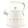 Smeg 50's Style Whistling Kettle WKF01CR, 2.3 L, Cream, Stainless Steel, Cordless