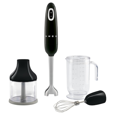 Smeg 50's Style Hand Blender Set HBF03BLUK, 700 W, Variable Speeds, Black