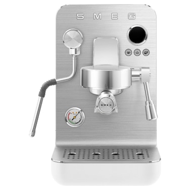 Smeg Collezione Espresso Coffee Machine with Pump EMC02WHMUK, 1700 W, 1.7 L, White, Stainless Steel and Plastic, Electric