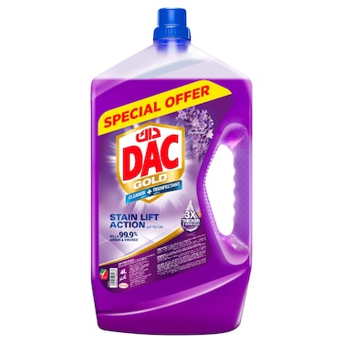 Dac Gold Multi-Purpose Disinfectant and Liquid Cleaner, Lavender, 4 L