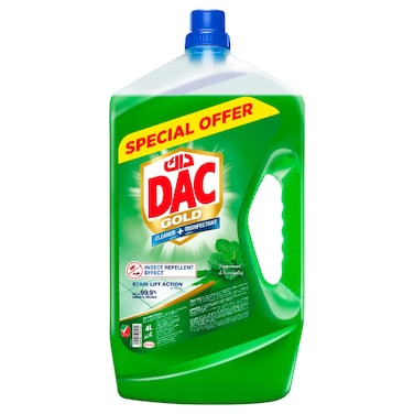 Dac Gold Multi-Purpose Disinfectant and Liquid Cleaner, Peppermint and Eucalyptus, 4 L