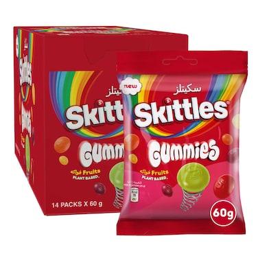 حلوى سكيتلز جيلي بالفواكه عبوة من 14 × 60 جرام