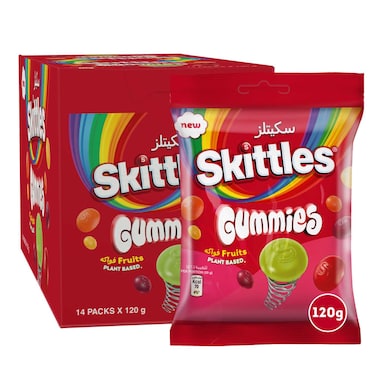 حلوى سكيتلز جيلي بالفواكه عبوة من 14 × 120 جرام