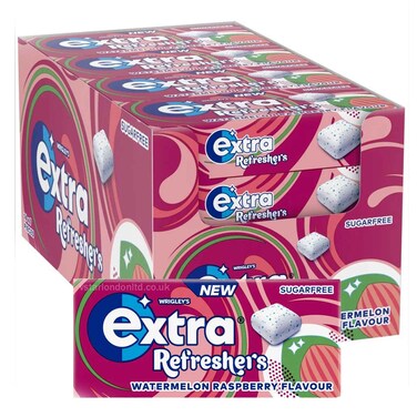 Wrigley's Extra Refresher's Watermelon Raspberry Flavor,15g Pack of 16