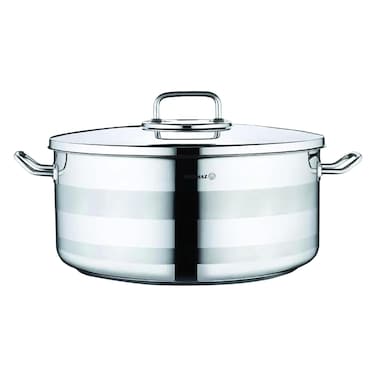 Korkmaz Astra 2, Stainless Steel Casserole, Induction Base, Silver, 40 cm, 31 L