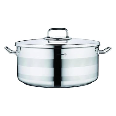 Korkmaz Astra 2, Stainless Steel Low Casserole, Induction Base, Silver, 40 cm, 6 L