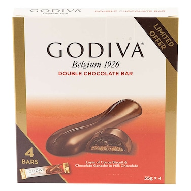 Godiva Laviva Double Chocolate Bars, 35g Pack of 4