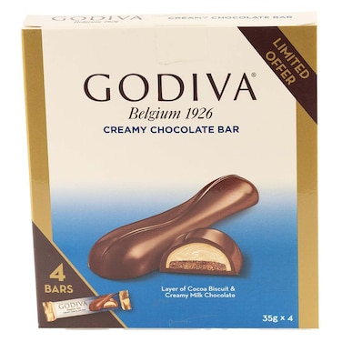 Godiva Laviva Creamy Chocolate Bars, 35g Pack of 4