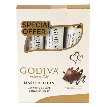 غوديفا لوح شوكولاطه داكنة بنكهة غاناش هارت 30 غرام حزمة من 4