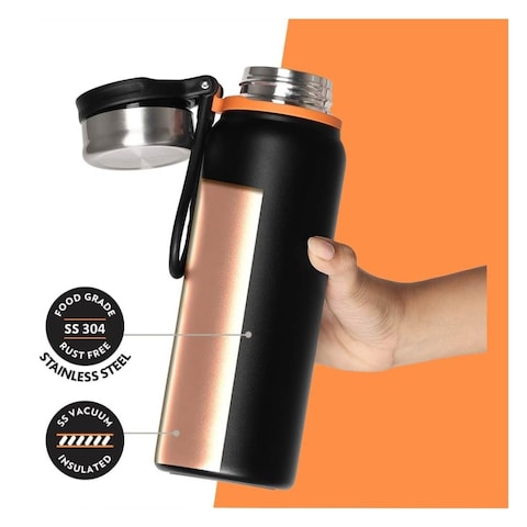 Borosil Aquafit, Water Bottle, Black, 830ml