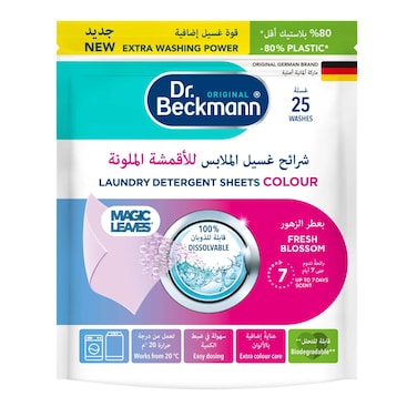 دكتور بيكمان شرائح غسيل الملابس للأقمشة الملونة بعطر الزهور 25 شريحة