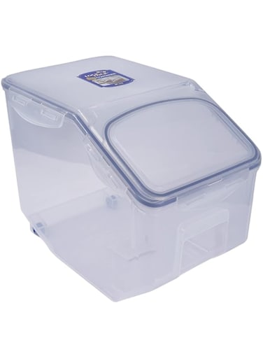 LocknLock Lock &amp; Lock HPL510 Bulk Storage Bins Food Storage Container with Wheels, Clear, W 13.5 x H 11.0 x L 8.9 cm, 50.7-cup, Polypropylene