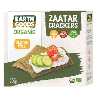 Earth Goods Gluten Free Organic Crackers, Zaatar, 200g