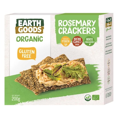 Earth Goods Gluten Free Organic Crackers, Rosemary, 200g
