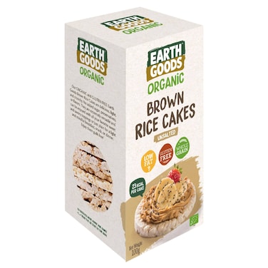 Earth Goods Low Fat Unsalted Organic Brown Rice Cakes, 100g