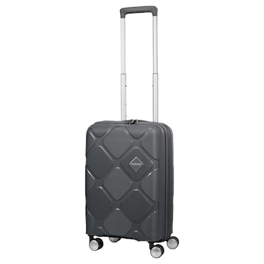 American Tourister Instagon Double Wheel Spinner Expandable GT Luggage Hard Trolley, Dark Grey, 55cm