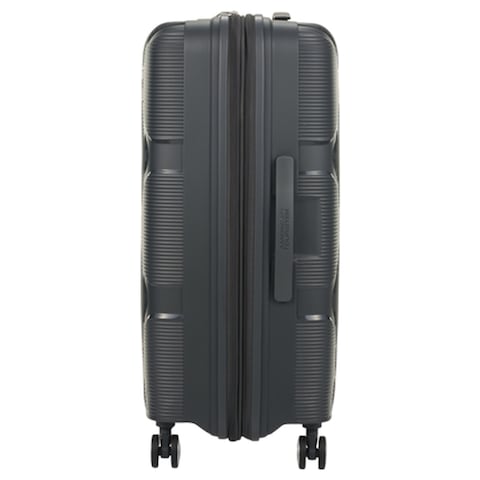 American Tourister Instagon Double Wheel Spinner Expandable GT Luggage Hard Trolley, Dark Grey, 69cm