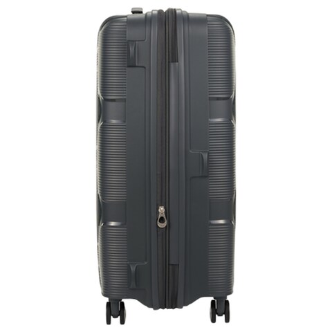 American Tourister Instagon Double Wheel Spinner Expandable GT Luggage Hard Trolley, Dark Grey, 69cm