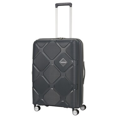 American Tourister Instagon Double Wheel Spinner Expandable GT Luggage Hard Trolley, Dark Grey, 69cm